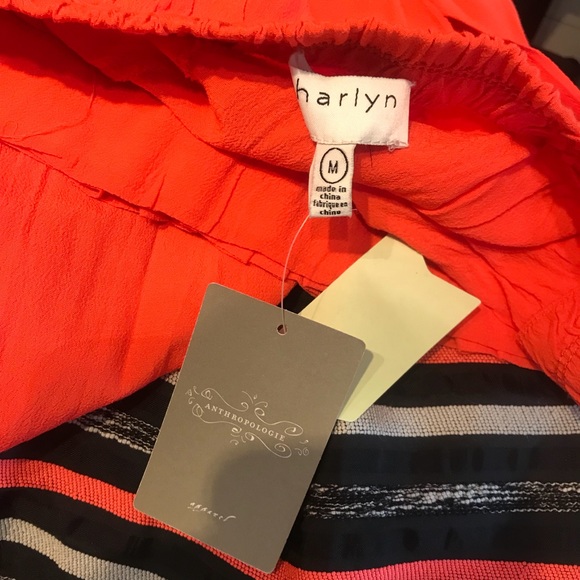 NWT Anthropologie Harlyn Wide Leg Orange Pants - Picture 6 of 6